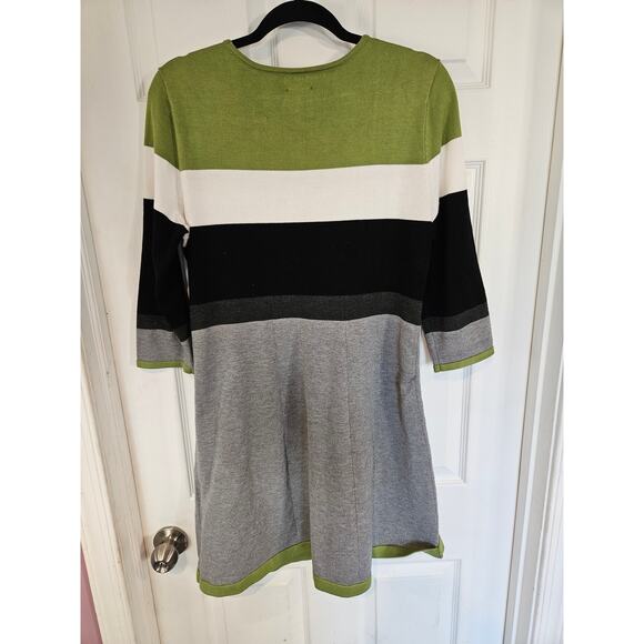 JH color block sweater dress Womens large green gray black preppy viscose sale - Picture 6 of 6
